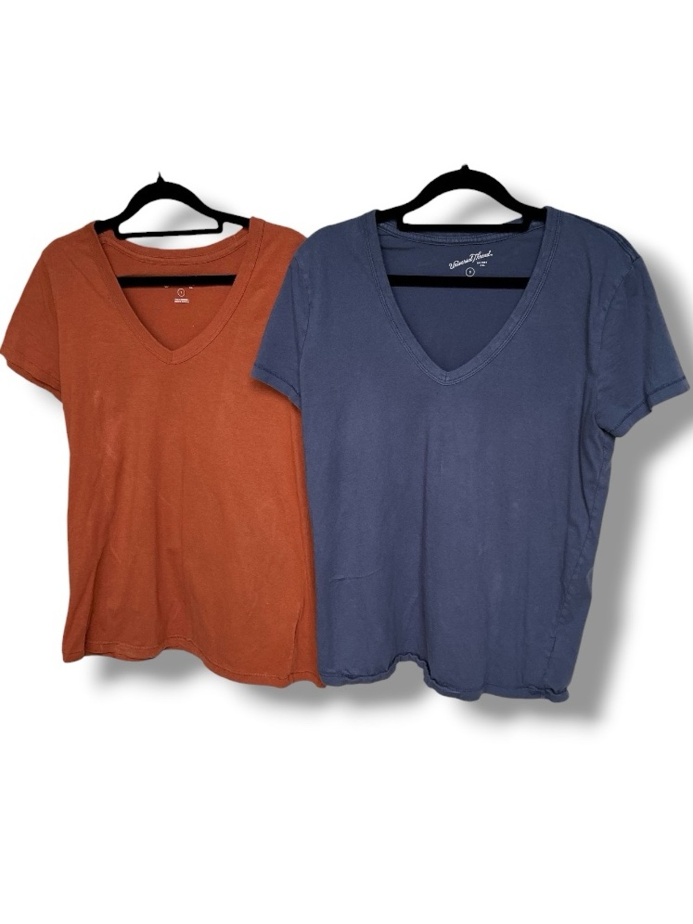 Two cotton V-neck T-shirts